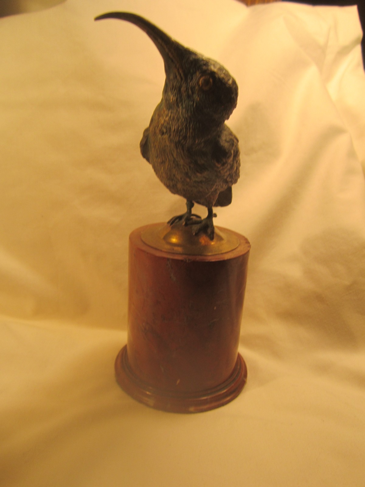 Antique Austrian cold painted bronze Kingfisher bird on marble base