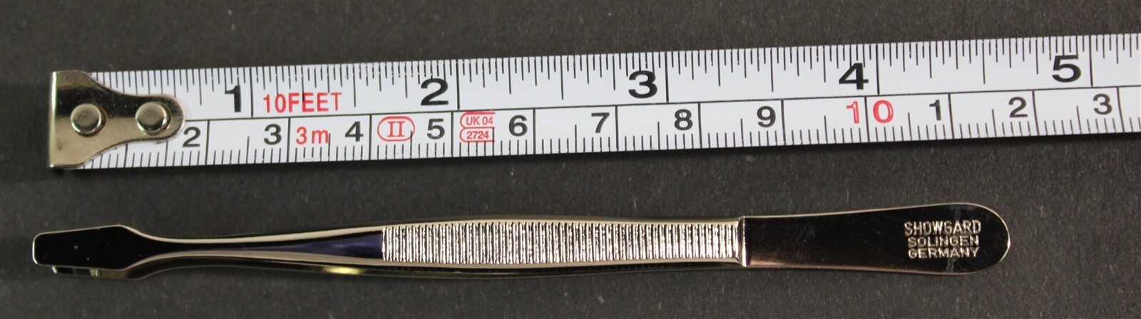 CKStamps: Showgard Stamp Tongs #903 Spade Tip 4 5/8"Long Tweezers W/Plastic Case