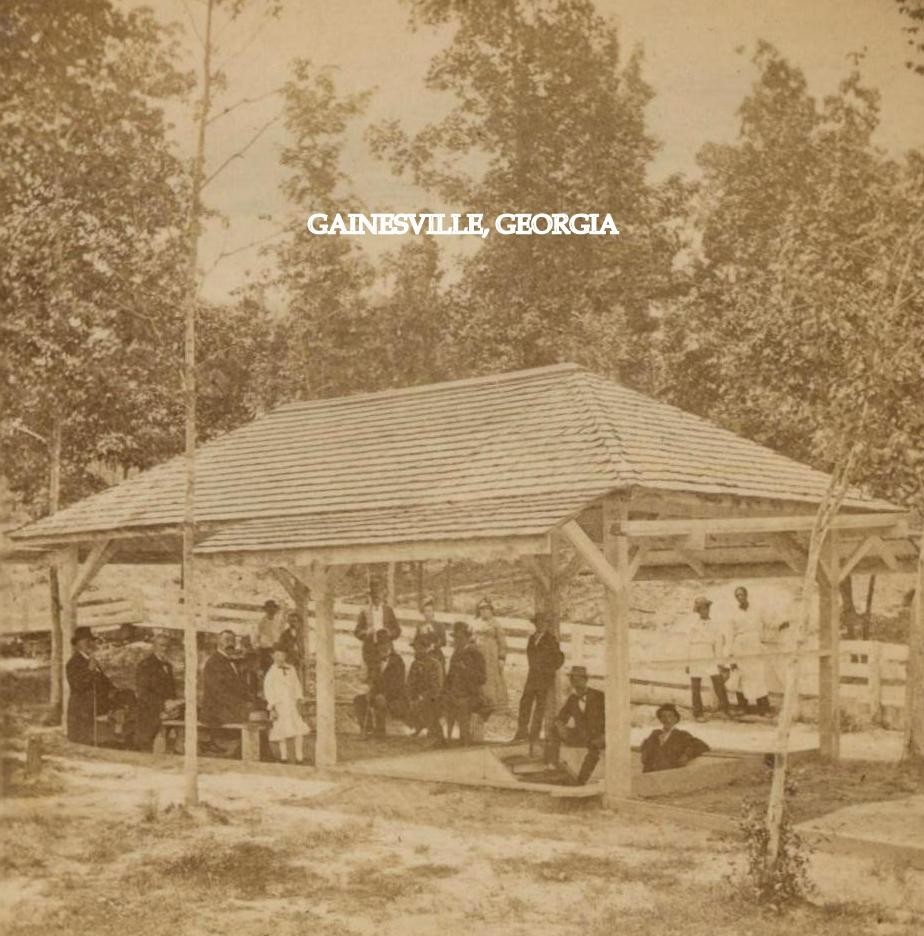 Studio pose of Father and two Daugthers, .M.V. LOMAX ~ ABBEVILLE ,S.C.