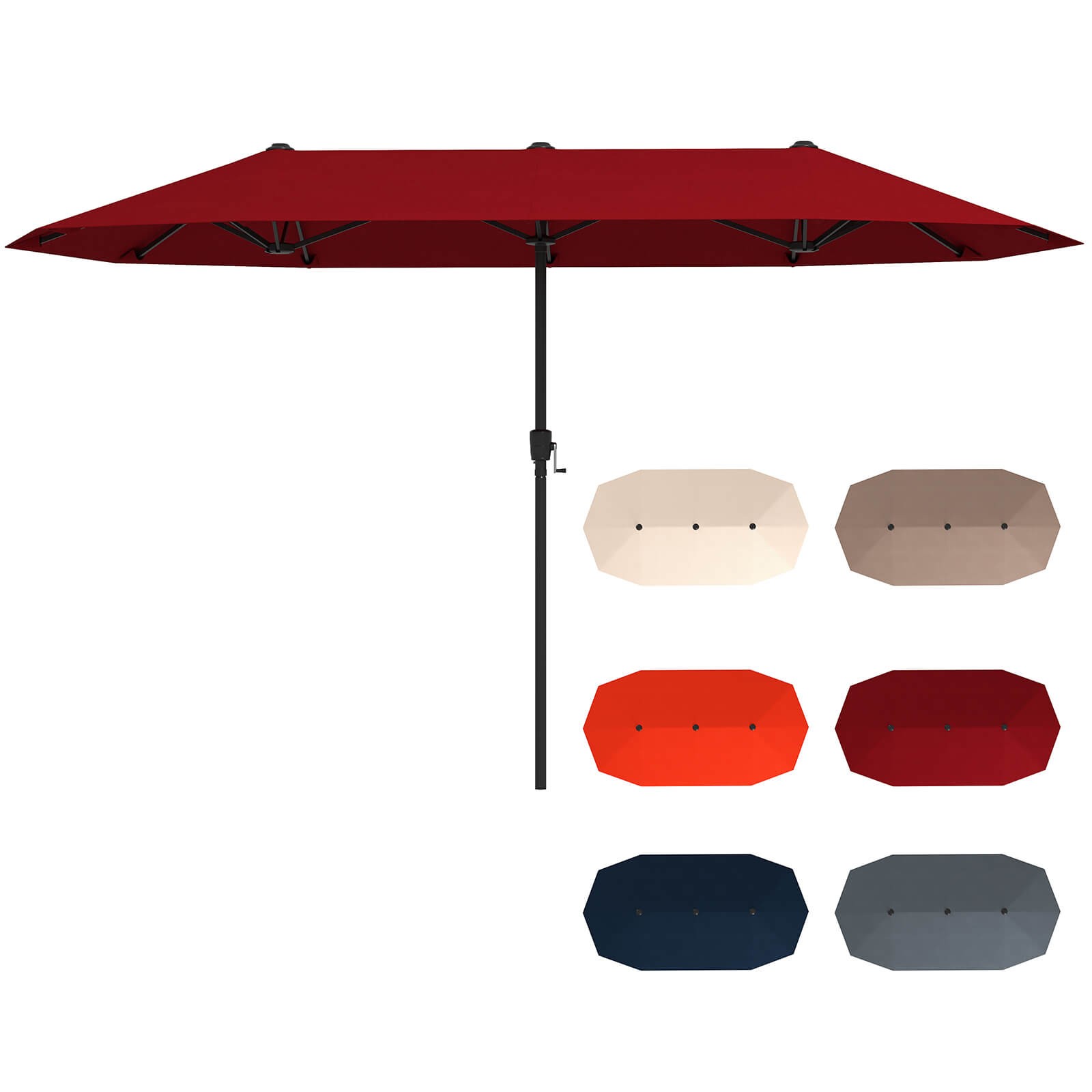 13 FT Large Patio Umbrella Outdoor Double-Sided Table Market Umbrella for Garden