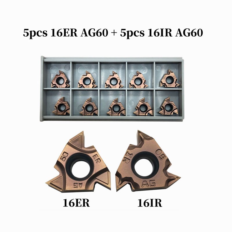 10pcs 16IR+ 16ER AG60 +10* screw Carbide Insert FOR Lathe Threading Tool SNR/SER