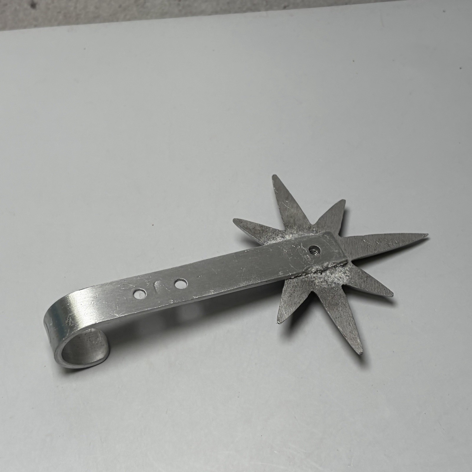 MCM Atomic Star Burst Metal Silver Robe Towel Hook Holder Wall Mount Bathroom 5"