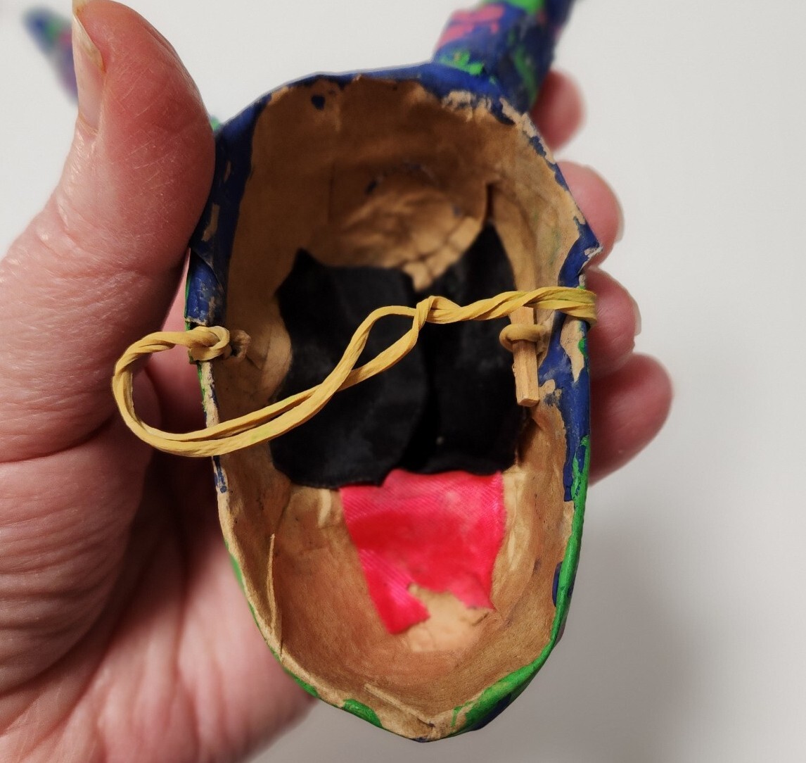 Vintage Artist Made Hand Made Paper Mache Mask Mexico Folk Art