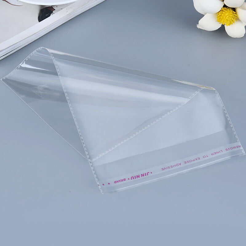200 Clear Resealable Recloseable Self Adhesive Cello Tape OPP Poly Plastic Bags