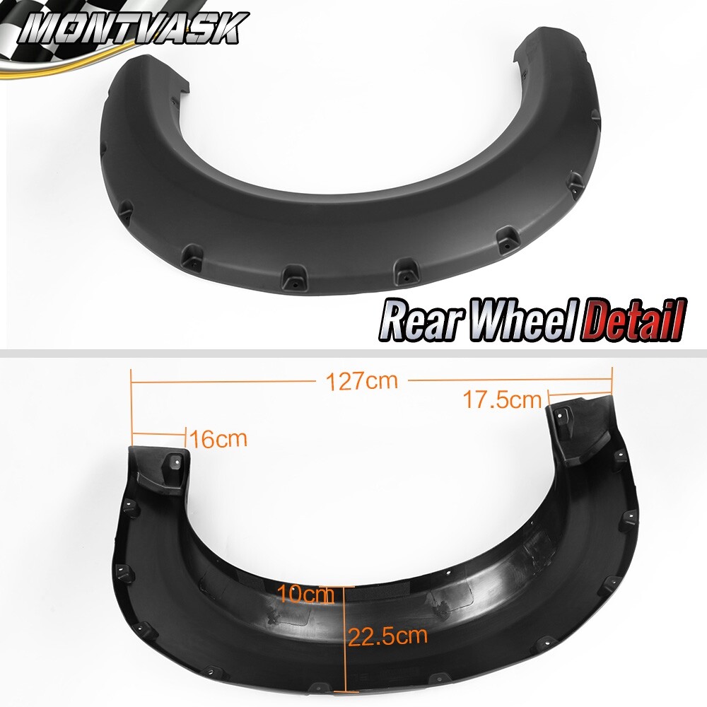 6pcs Pocket Rivet Style Fender Flares Black Fit For 2009-2014 F150 Offroad