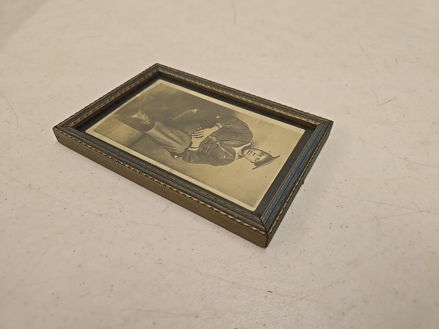 Antique WW1 US Navy African American Sailor Framed Photograph