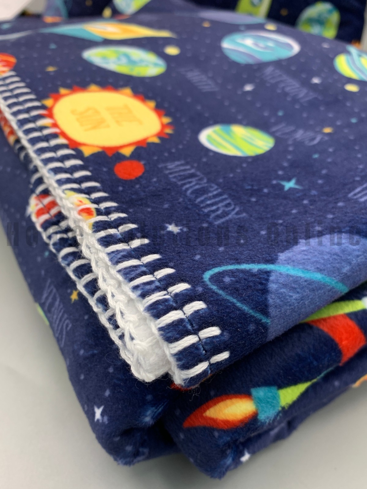 Pottery Barn Kids Navy Solar System Blanket Pillow Nap Set Bag #B5032