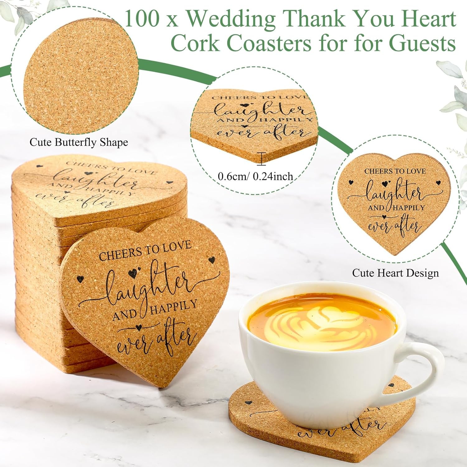 100 wedding favor sets, including guest coasters as gifts
