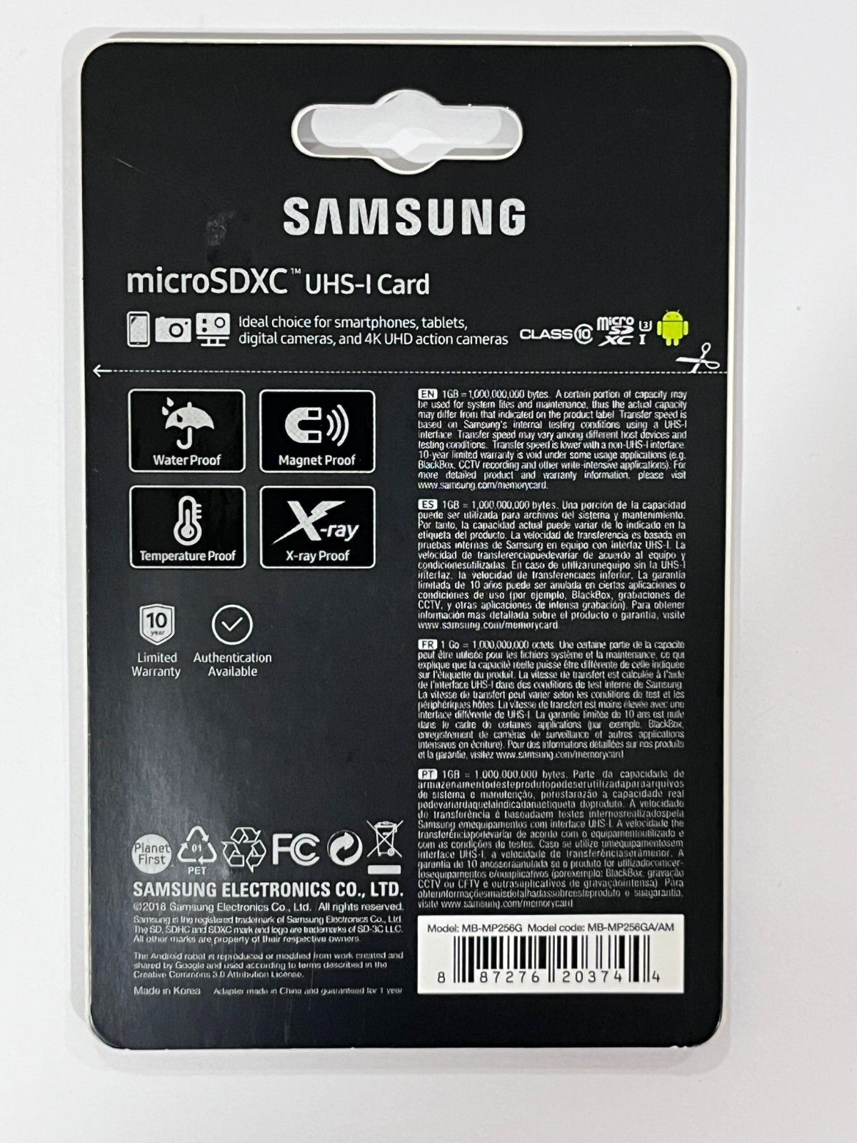 New Samsung 256GB EVO UHS-I microSDXC Memory Card with SD Adapter MB-MP256GA/AM