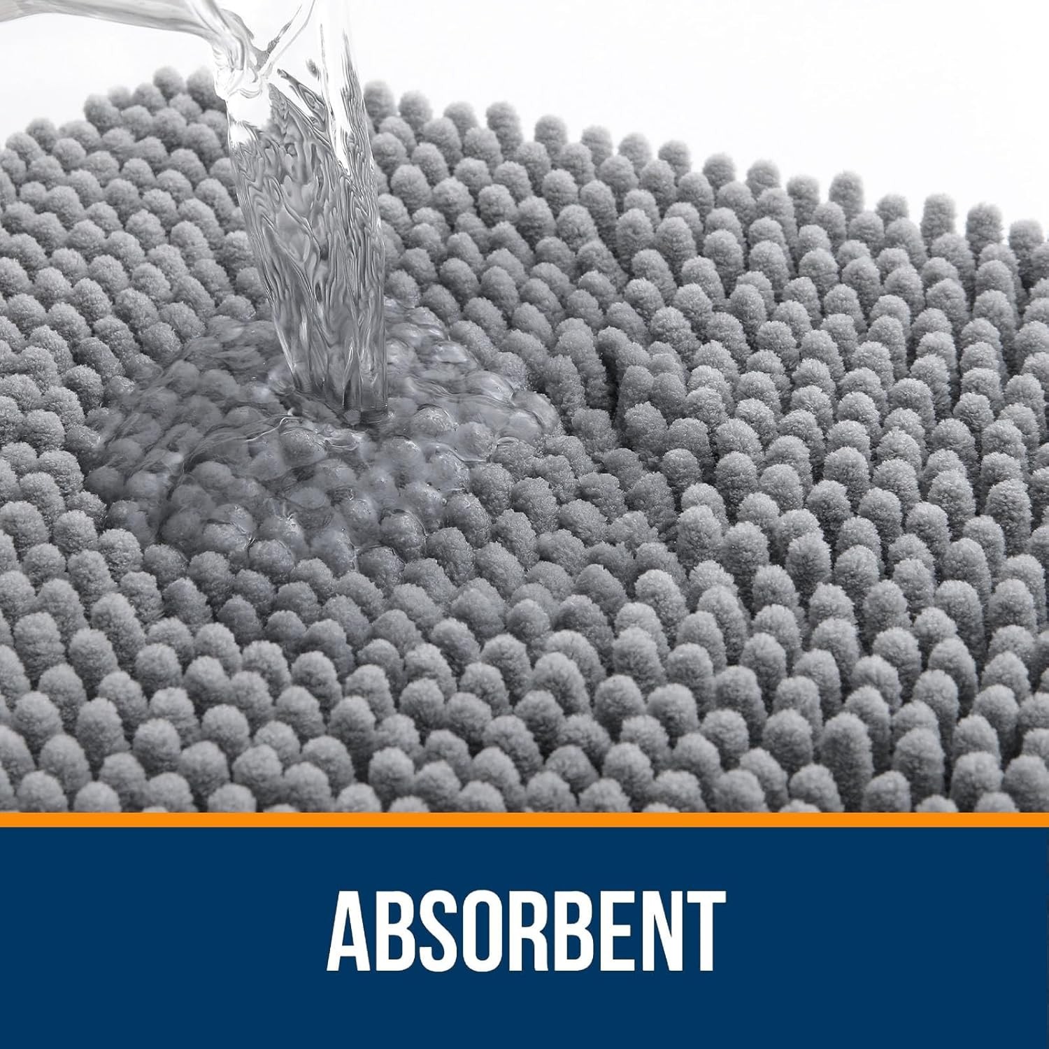 OLANLY Bathroom Rugs 30X20, Extra Soft Absorbent Chenille Bath Rugs, Rubber Back