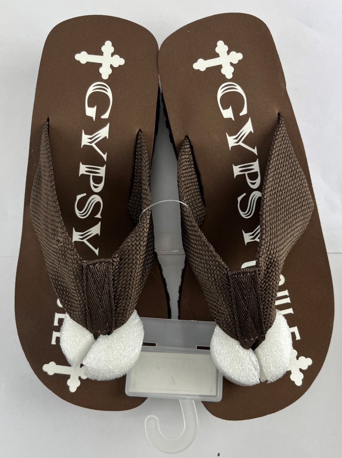 2 Pack Gypsy Soule Platform Wedge Thong Sandals, 2in Heel, Black & Brown, New