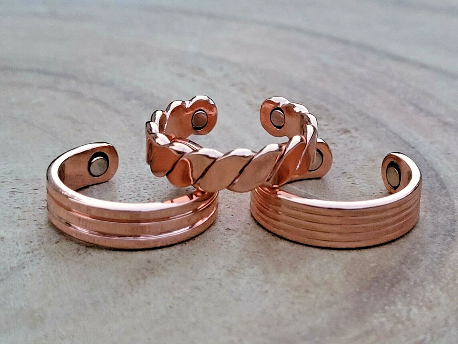 Solid Pure Copper Magnetic Ring Men Women Arthritis Adjustable Ring