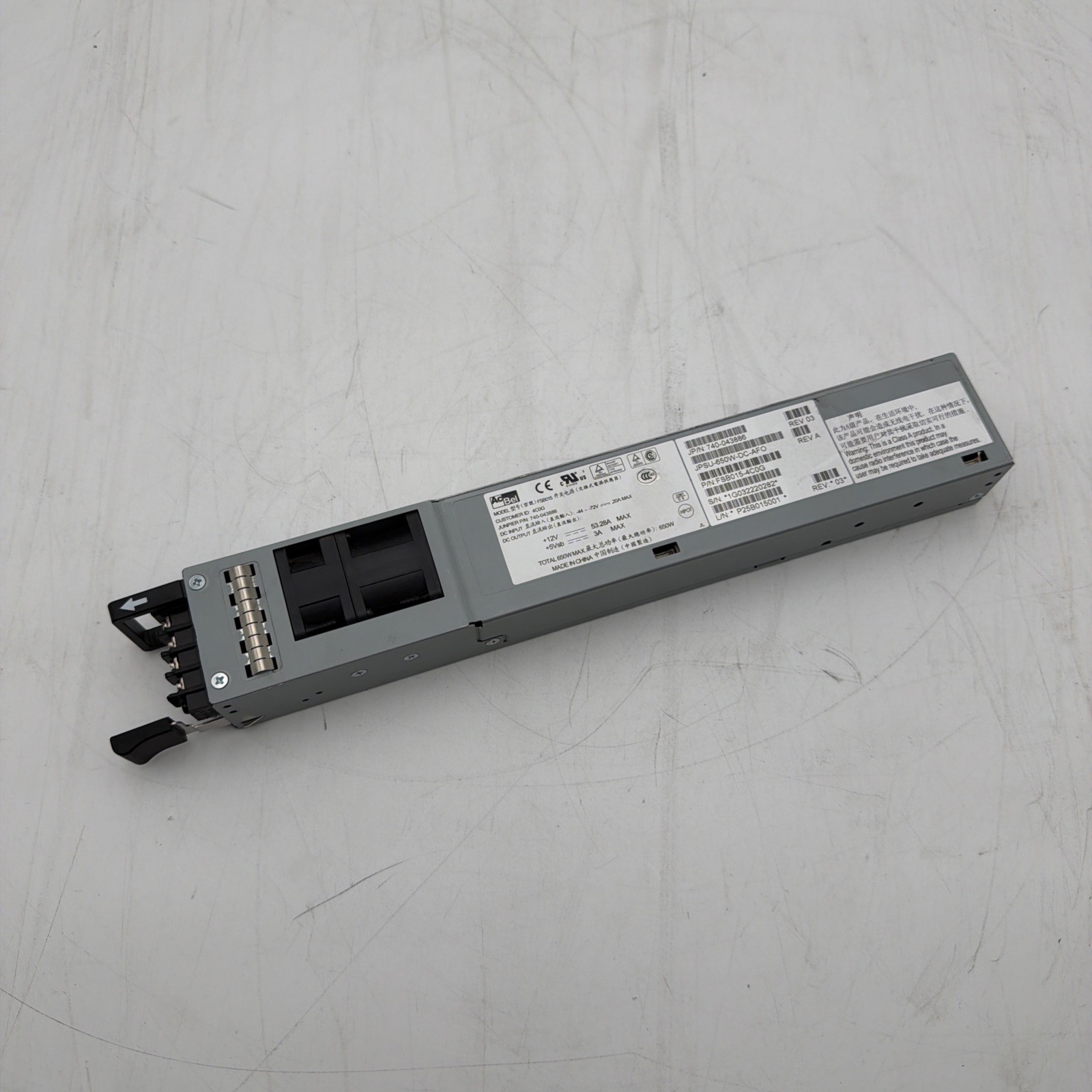 JPSU-650W-DC-AFO Juniper 650W DC Power Supply 740-043886 EX4550 QFX3500 QFX5100