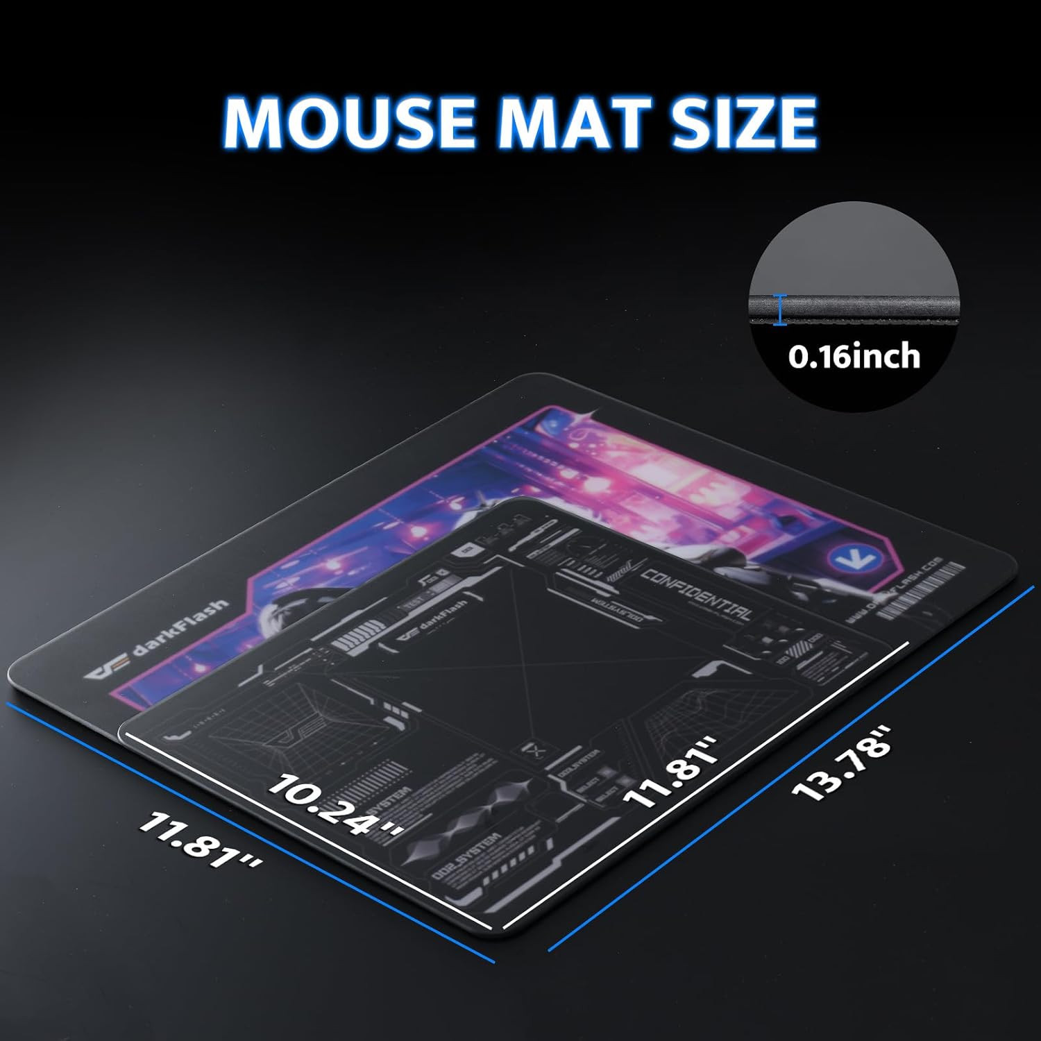 Darkflash Glass Mouse Pad 13.8×11.8 Inch, Ultra-Smooth Tempered Surface, Precisi