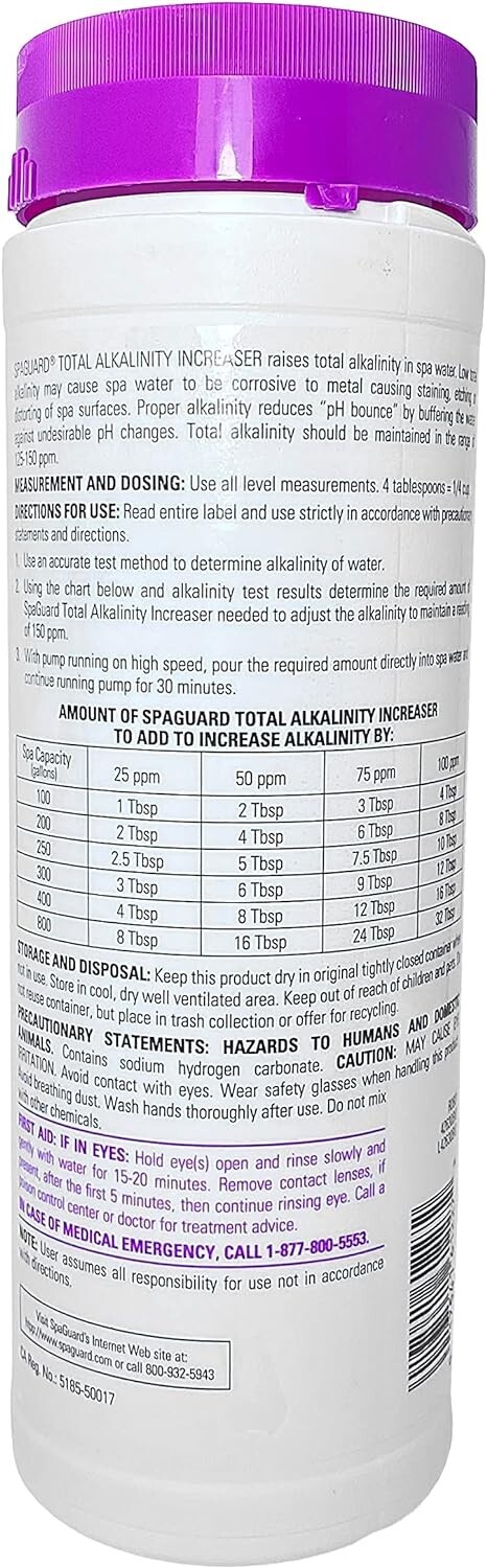 SpaGuard Total Alkalinity Increaser Balancer for Spas and Hot Tubs 2 lb (3 Pack)