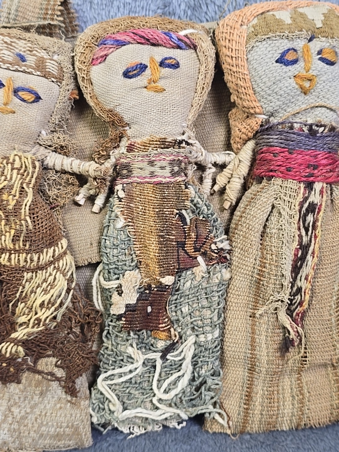 Peruvian Textile Cloth Burial Dolls Ancestor Remembrance Chancay Vintage