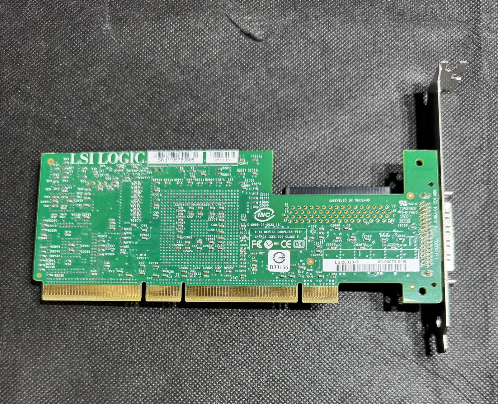 LSI LSI20320-R PCI-X Single Channel Ultra-320 SCSI 133MHz RAID Card, Std Bracket