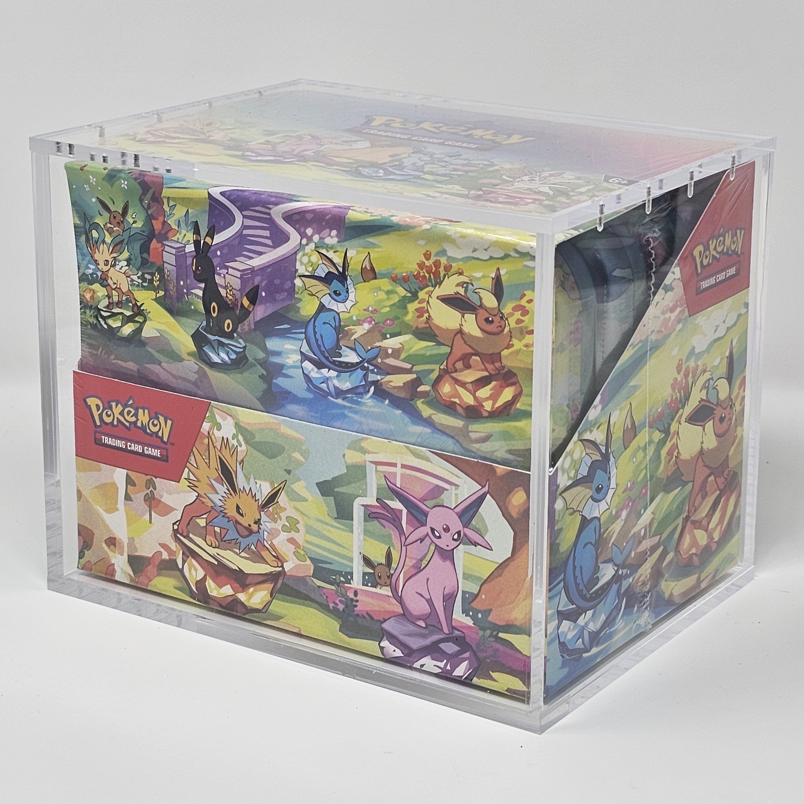 Pokemon Prismatic Evolutions Mini Tin Display Acrylic Case With Magnetic Lid