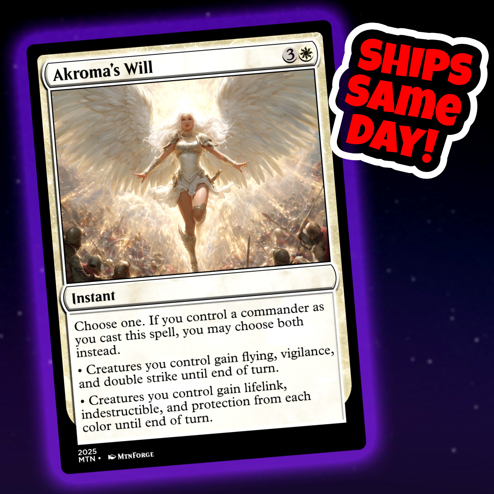 Akroma's Will - Custom Art Magic: The Gathering Playtest Card - Commander EDH