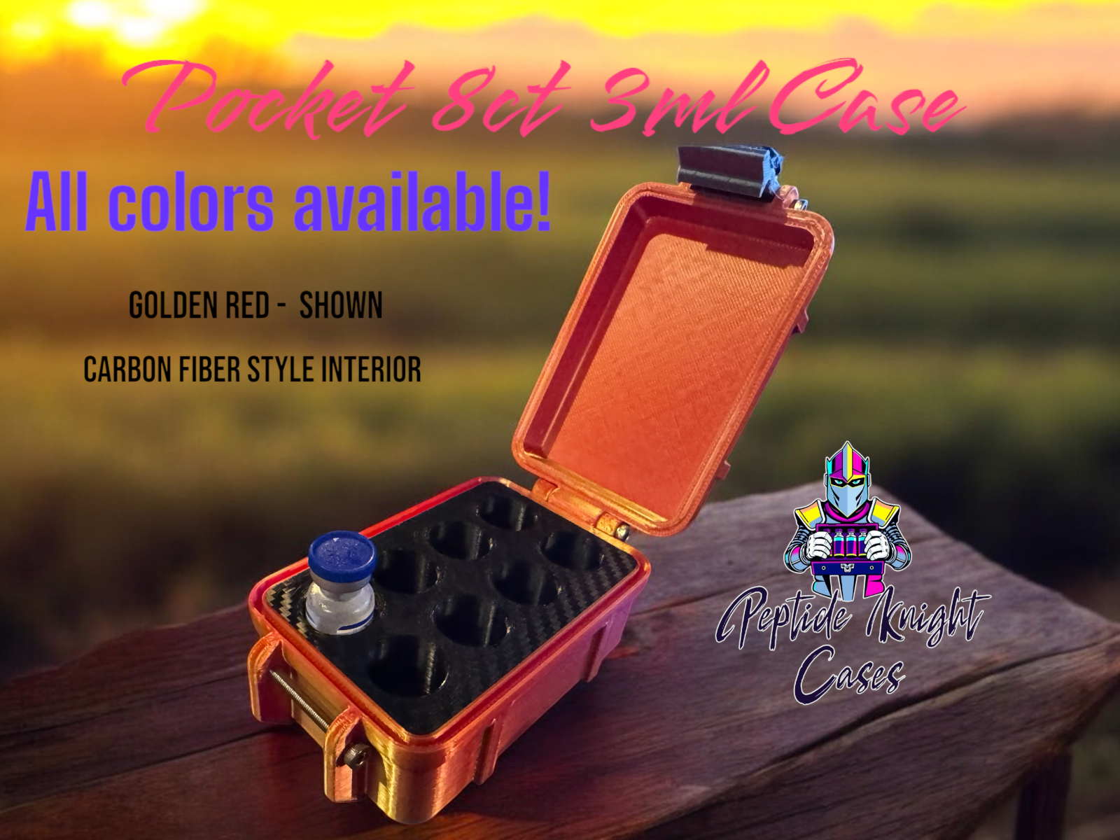 Peptide Vial Storage Container Carrying Case Organizer