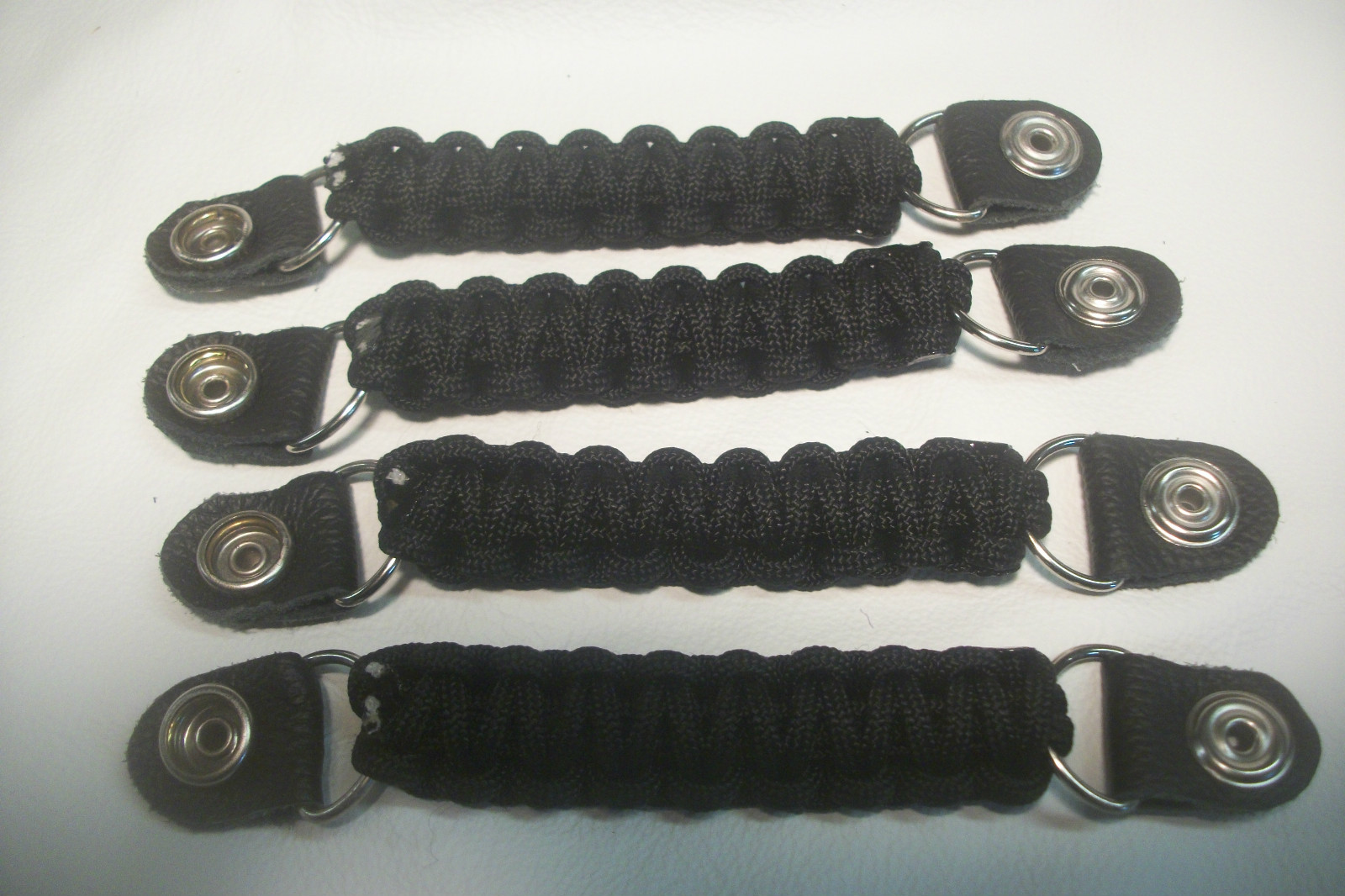 Biker Vest extenders BLACK para cord STRONG!! By Stitch!!!!