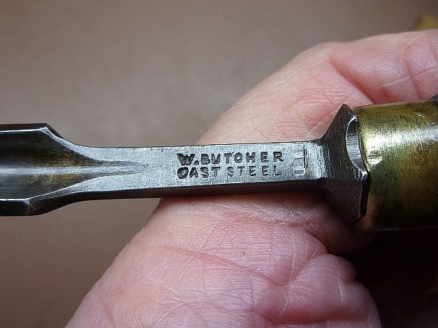 Antique W. Butcher Cast Steel 3/8 Tang Gouge Wood Chisel Used