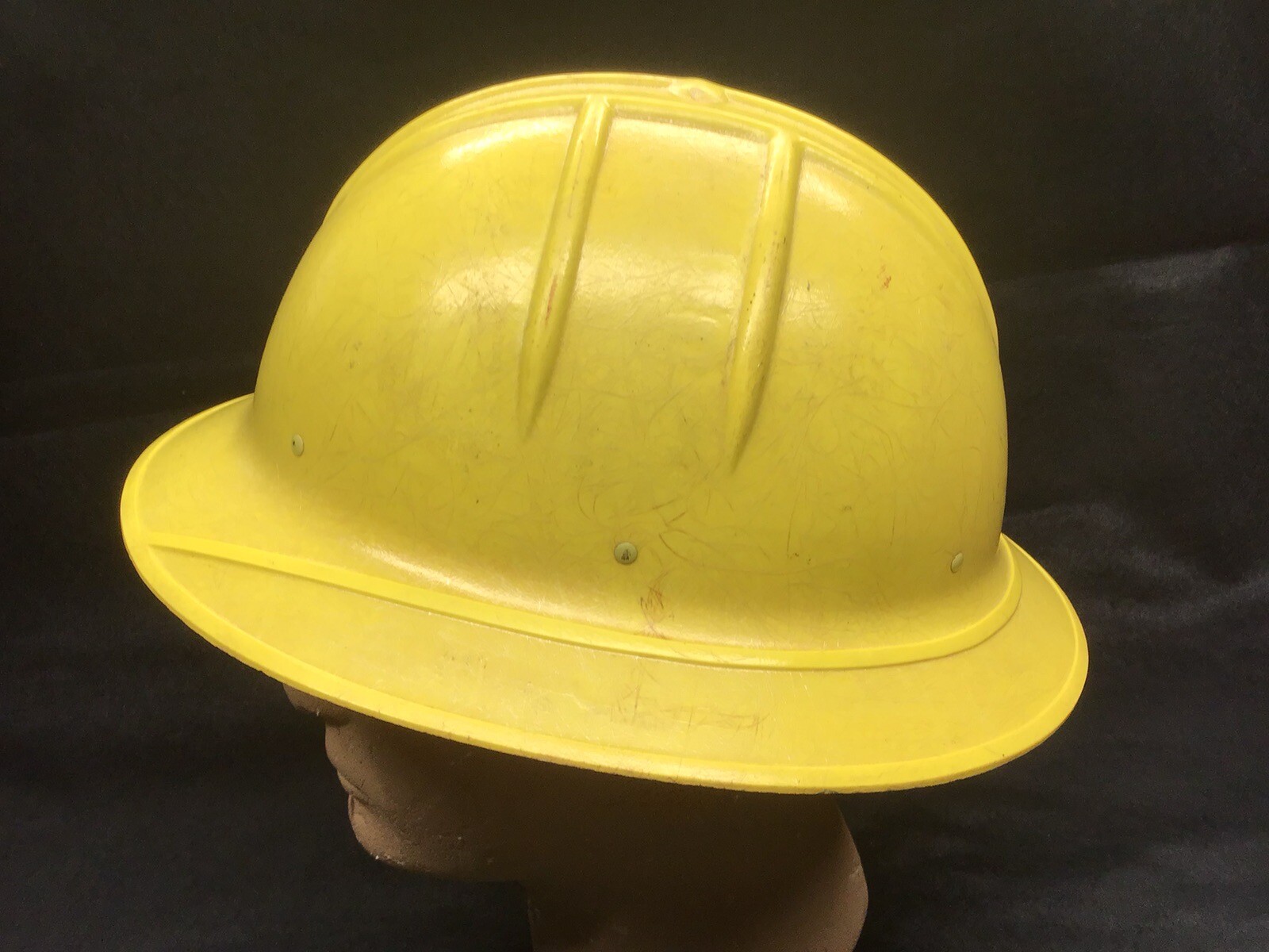 Vintage Jackson Hard Hat SH-1 Fiberglass Full Brim Safety Yellow 1950’s Cool 😎