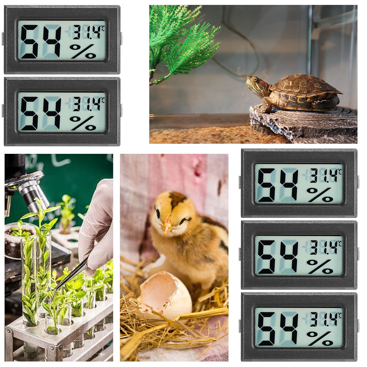 10 Packs Mini Digital Indoor Thermometer Hygrometer Temperature Humidity Meter