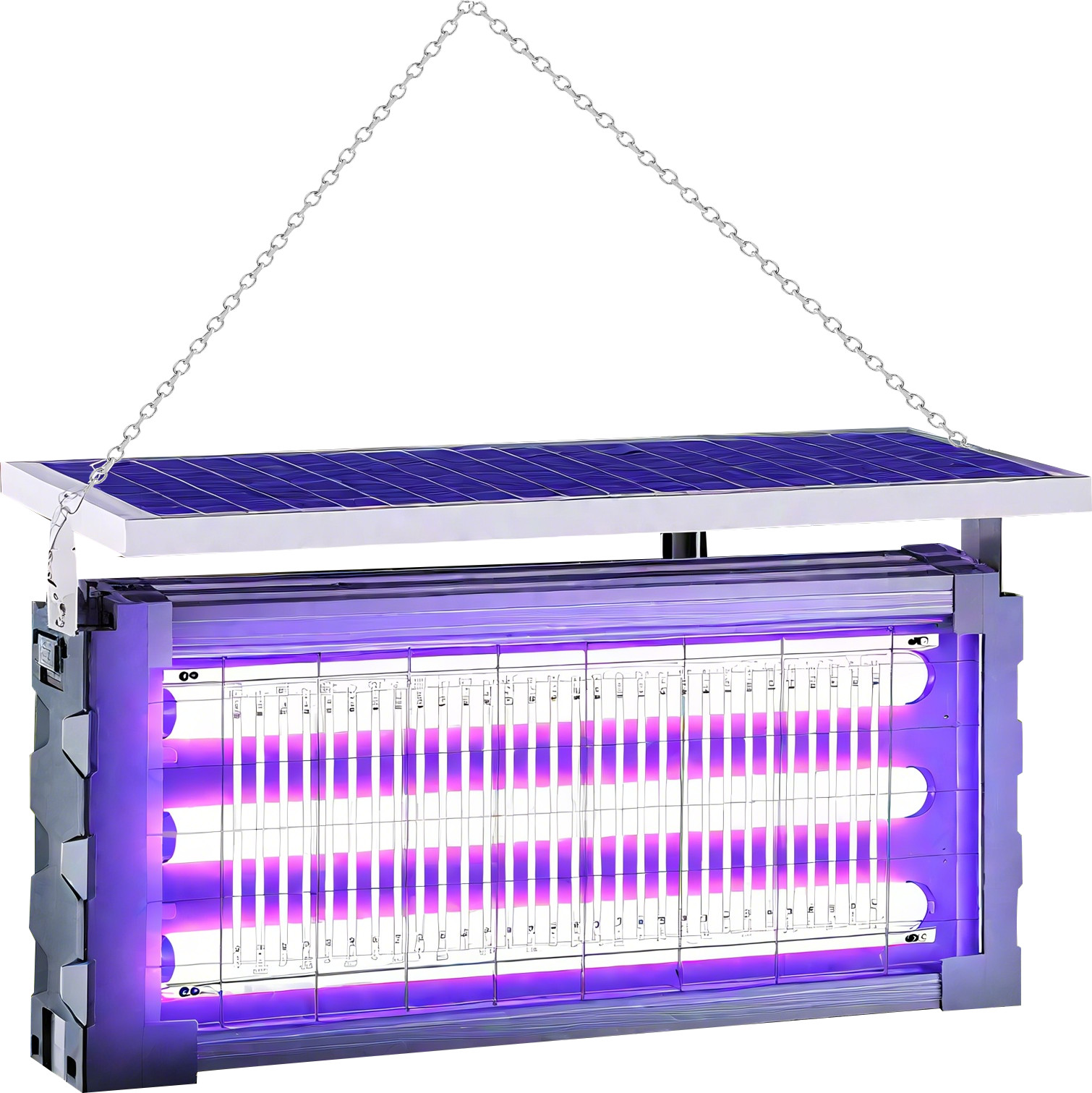 Solar Bug Zapper Outdoor Mosquito Zapper 4500V Waterproof Rechargeable Fly Zappe