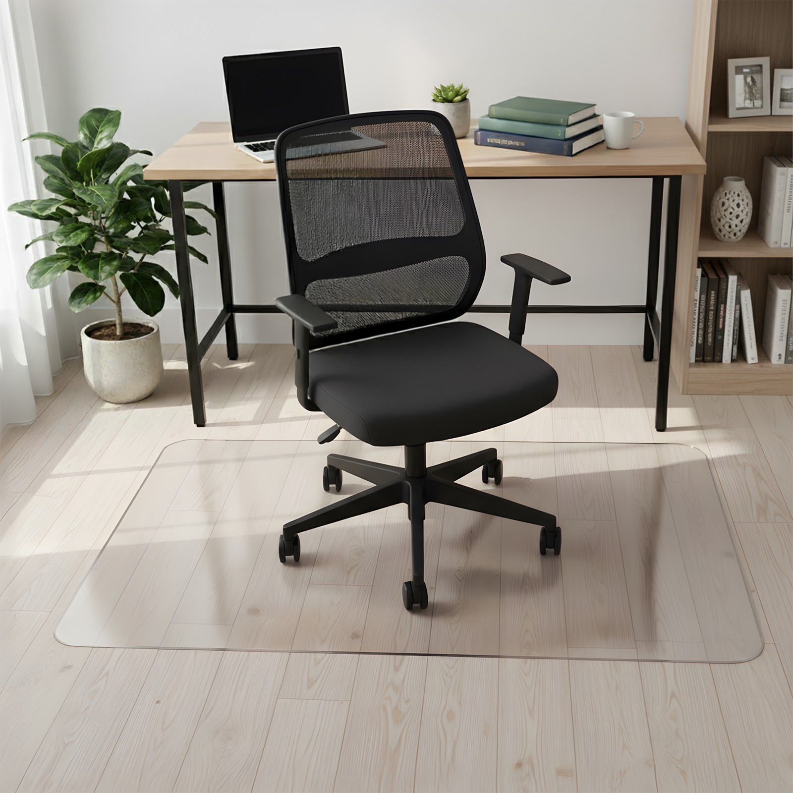 Desk Chair Floor Mat 30"x48", Durable 0.08" Thick PVC Mat with Rounded Corners