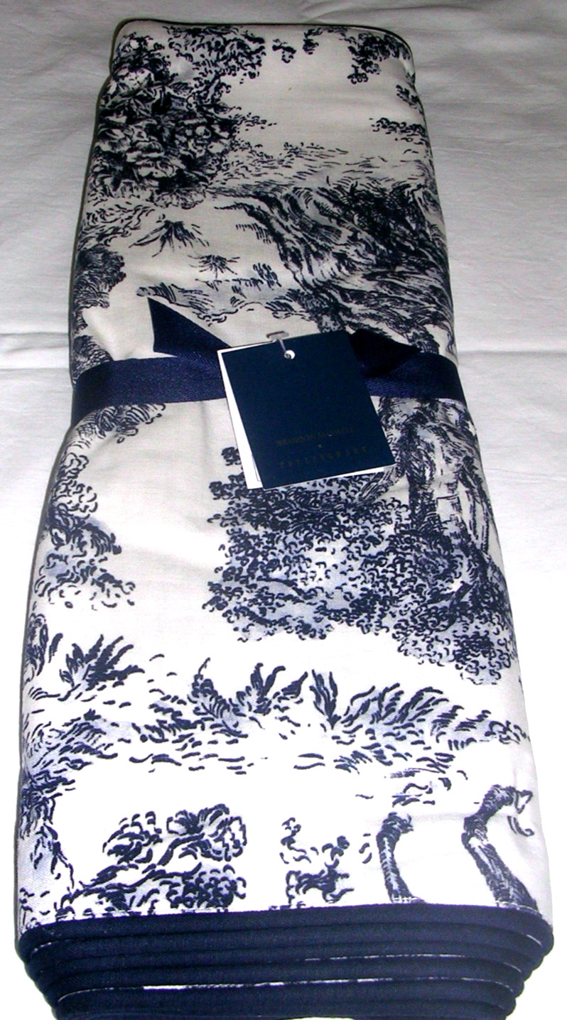 POTTERY BARN BRANDON MAXWELL GROVELAND TOILE REVERSIBLE TABLE RUNNER 18X108 NWTG