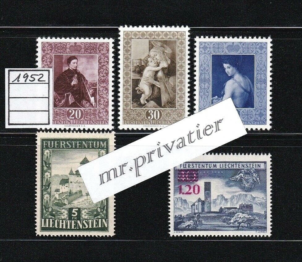 LIECHTENSTEIN 1952 - Complete Year.  MNH.  €470