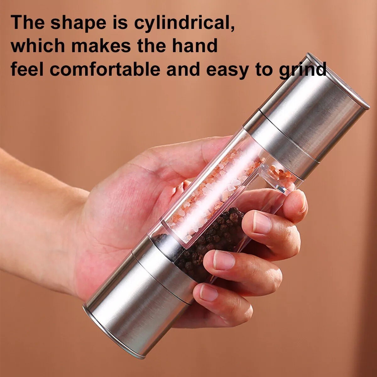 1 pcs Double-head Grinder Pepper Sea Salt Grinder Manual Quick Milling Bottle