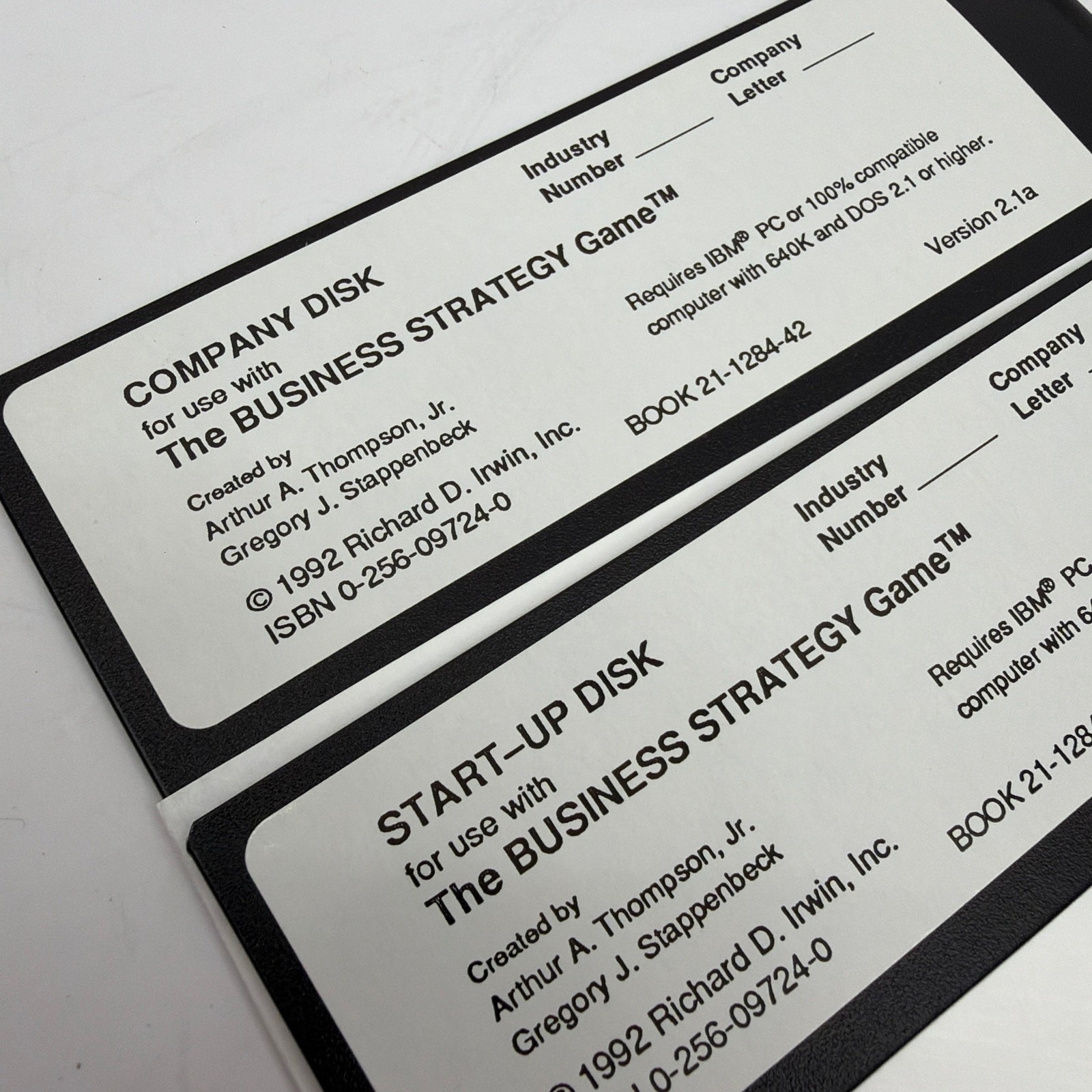 The Business Strategy Game Version 2.1a Company Disk and Start-Up Disk Set IBMPC