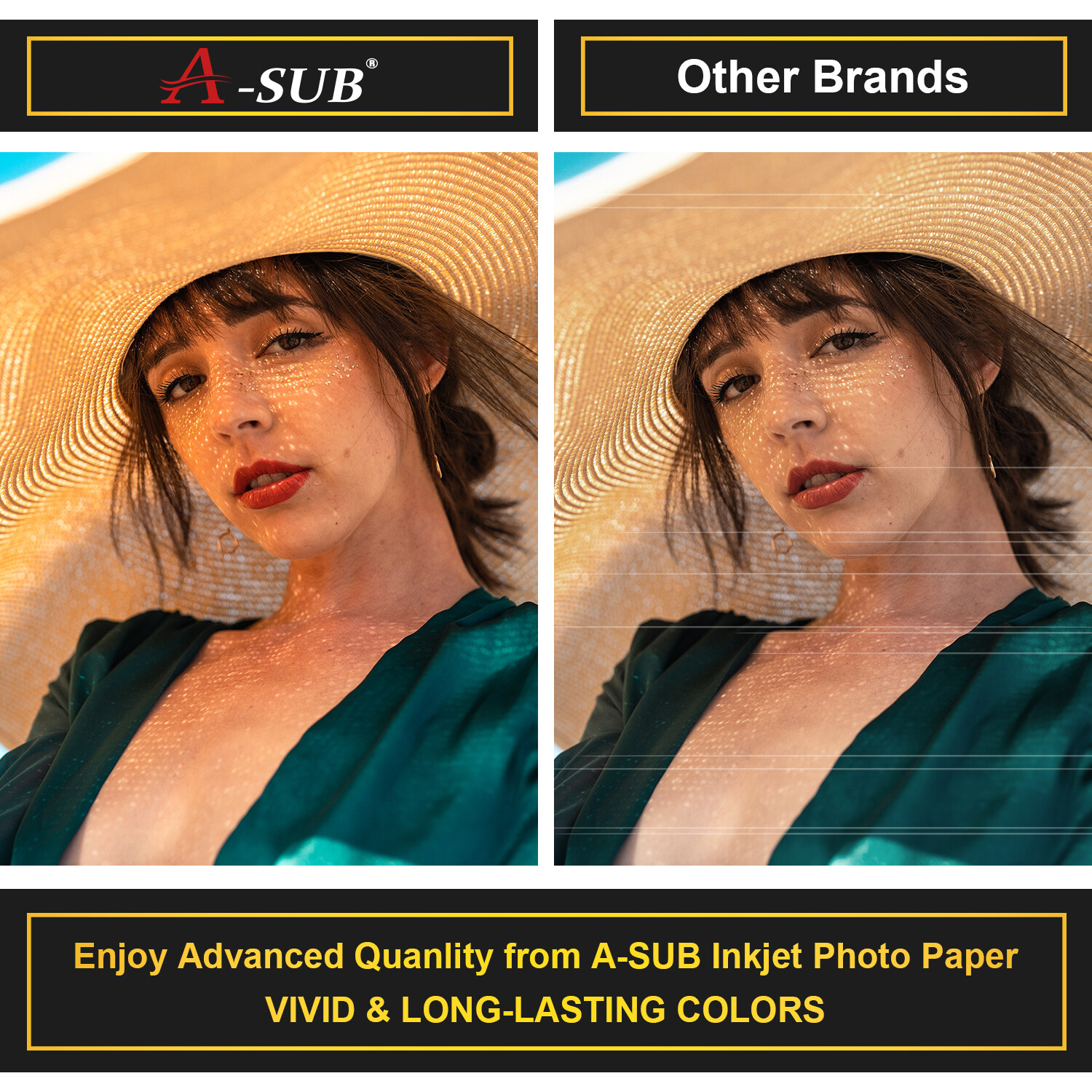 A-SUB Premium Photo Paper 13x19 Glossy 66 lb Waterproof Inkjet Printer A3+ 50 Sh