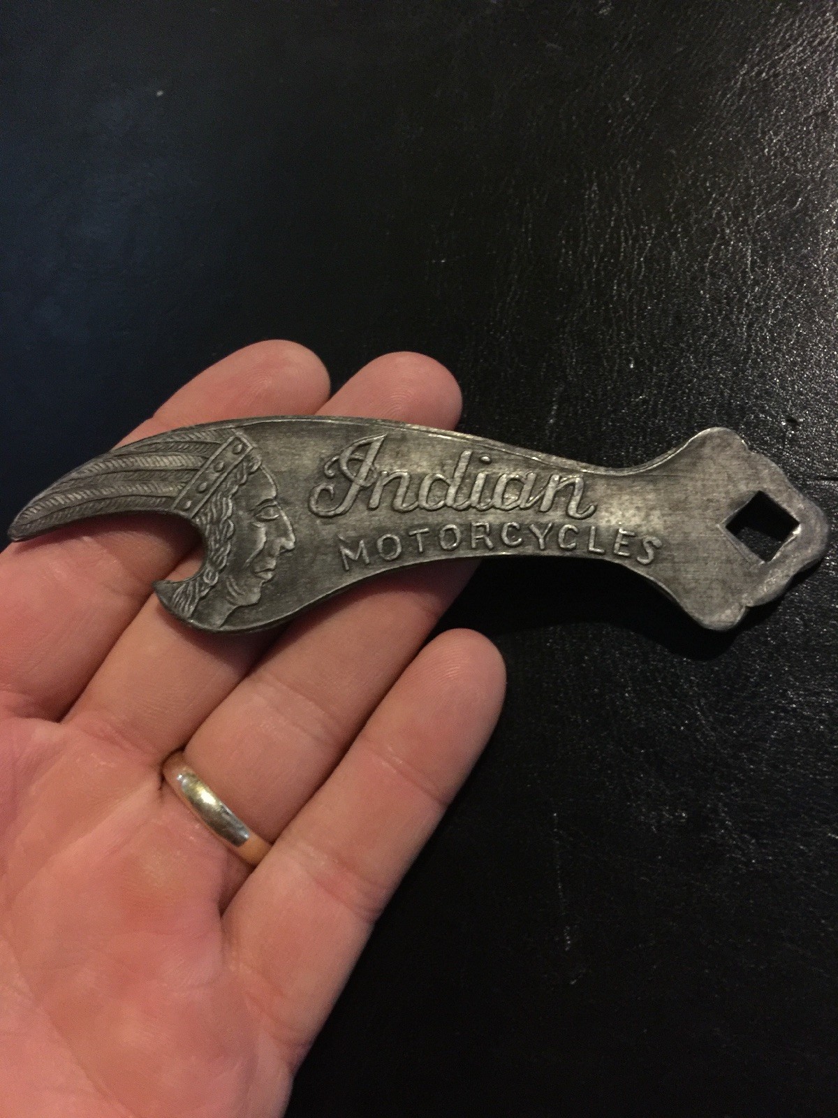 Indian Motorcycles Bottle Opener Solid Aluminum Metal Patina Beer Brewery Soda