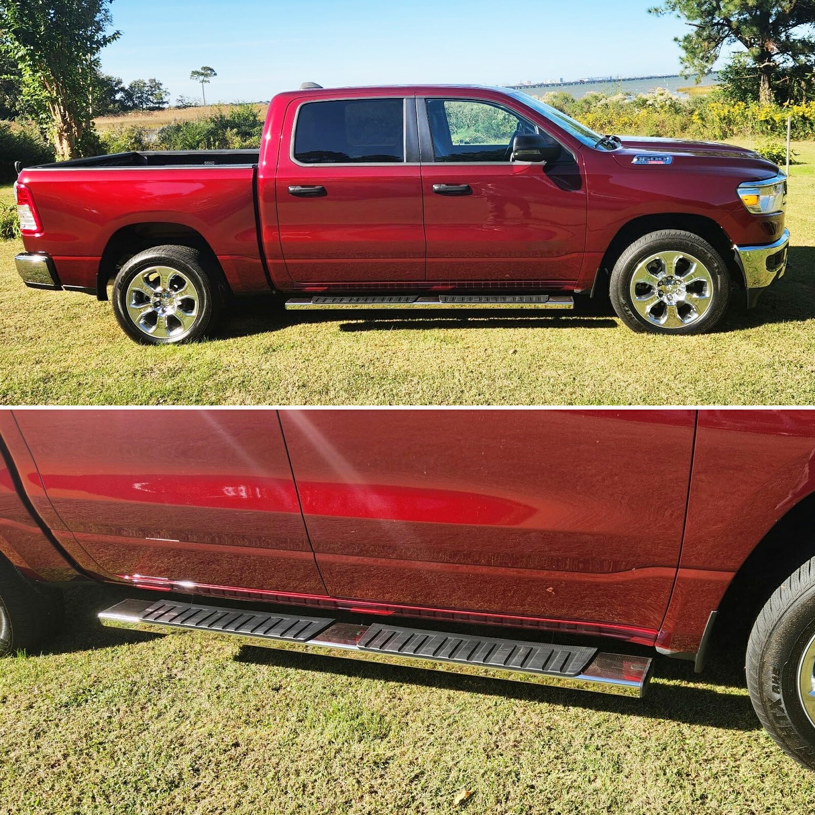 6" For 2019-2024 Silverado/GMC Sierra Crew Cab Nerf Bar Running Board Side Step