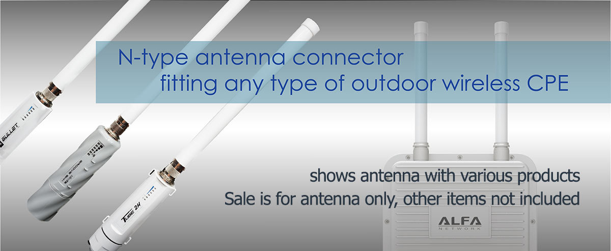 Alfa 9 dBi AOA-2458-79AM 2.4/5 GHz Dual Band Outdoor WiFi omni antenna N-male