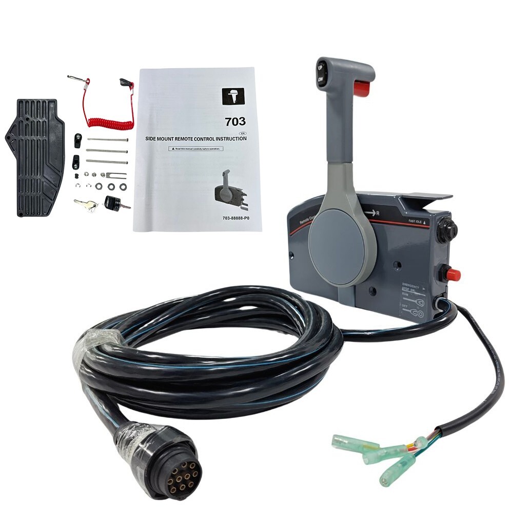 703 Side Mount Control Box For Yamaha Pull to Open with Choke, 10 Pin Harness