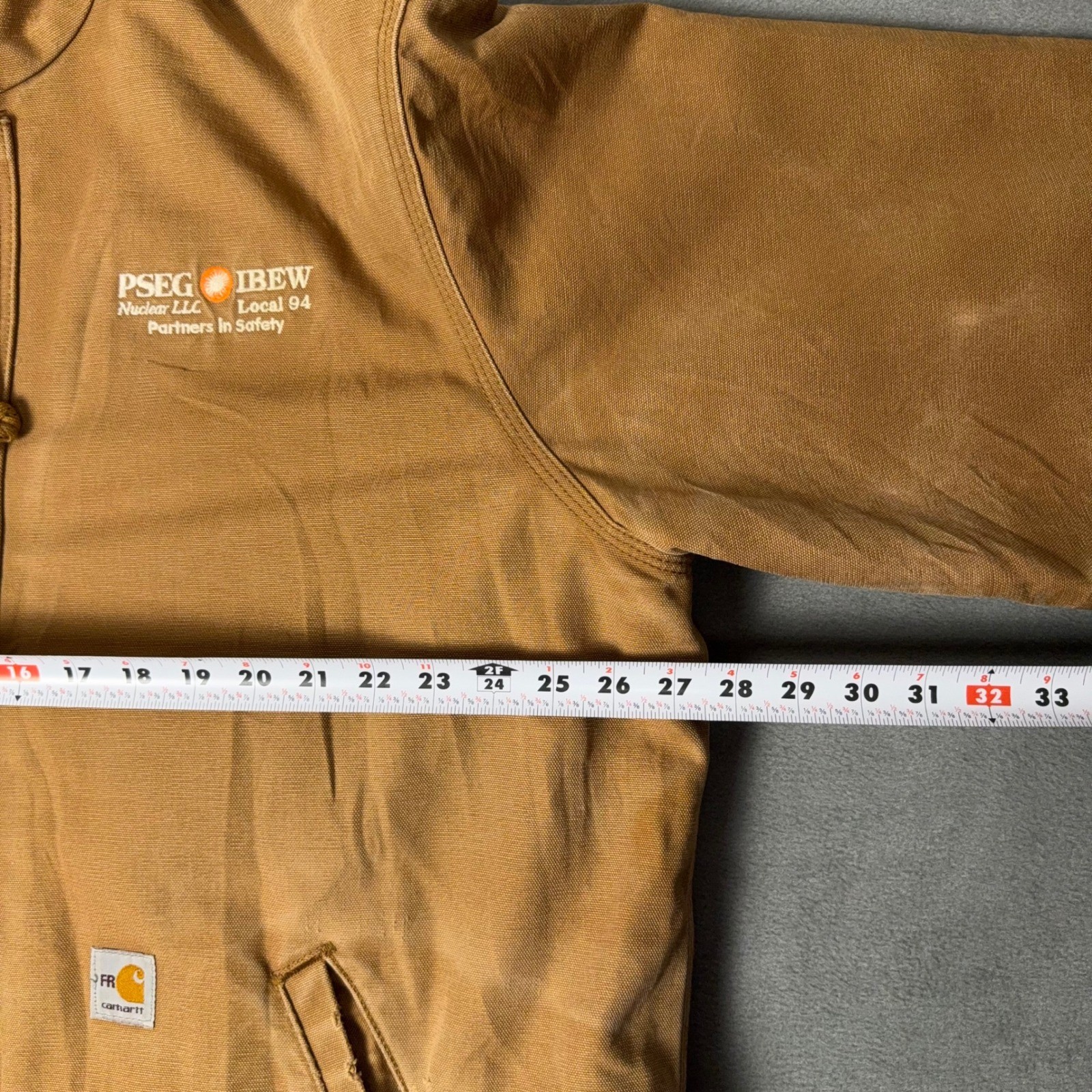 Vintage Carhartt FR J184 Duck Active Jacket Quilt Lined IBEW USA Made XL Tall