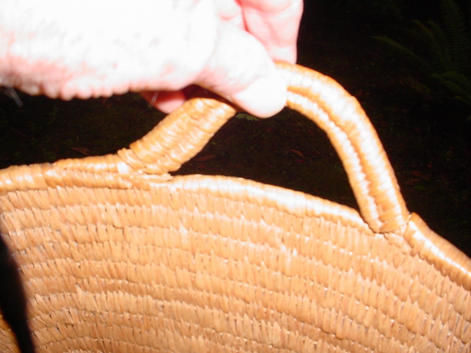 LARGE OLD THOMPSON RIVER SALISH INDIAN BASKET WITH BROKEN HANDLES 17 BY 12 BY 10