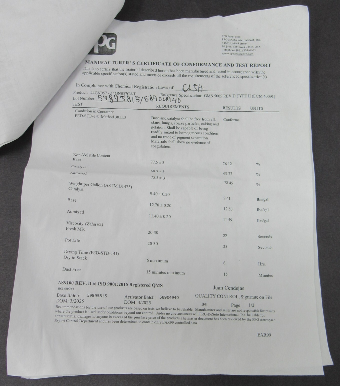 NEW PPG 2-Component Epoxy AIRCRAFT Green Primer 1oz Touch-Up Kit EXP 8-8-25 44GN