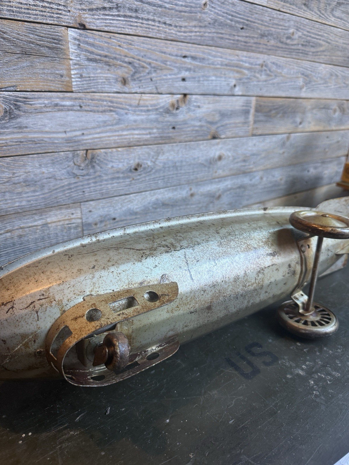 Steelcraft Graf Zeppelin pressed steel pull toy, produced in the 1930