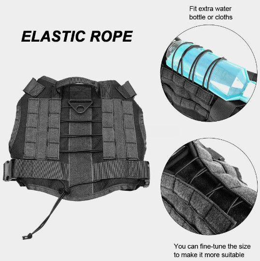 Military Tactical Dog Harness No-pull Heavy Duty MOLLE Training Service Dog Vest