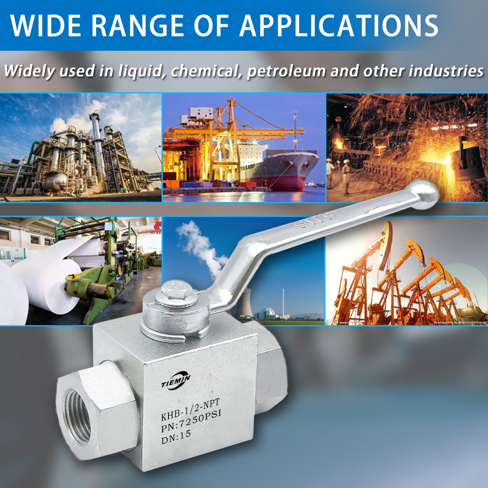 3/8Inch NPT 7250PSI 2way High Pressure Hydraulic Ball Valve