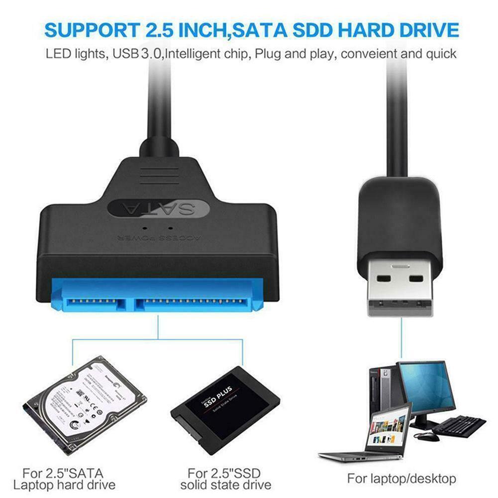 USB 3.0 to 2.5 SATA 3 Hard Drive 22 Pin Adapter Cable UASP Converter For SSD HDD