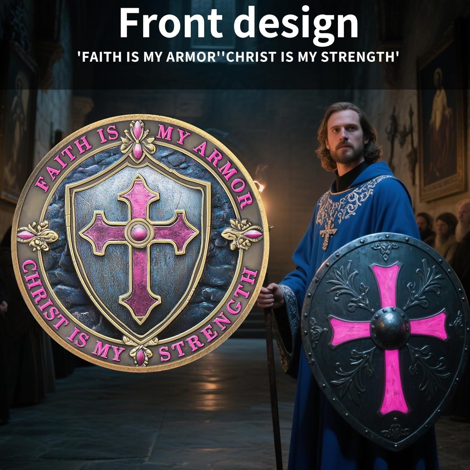 Christian Challenge Coin Protective Shield Religious Prayer Coins Armor of God C