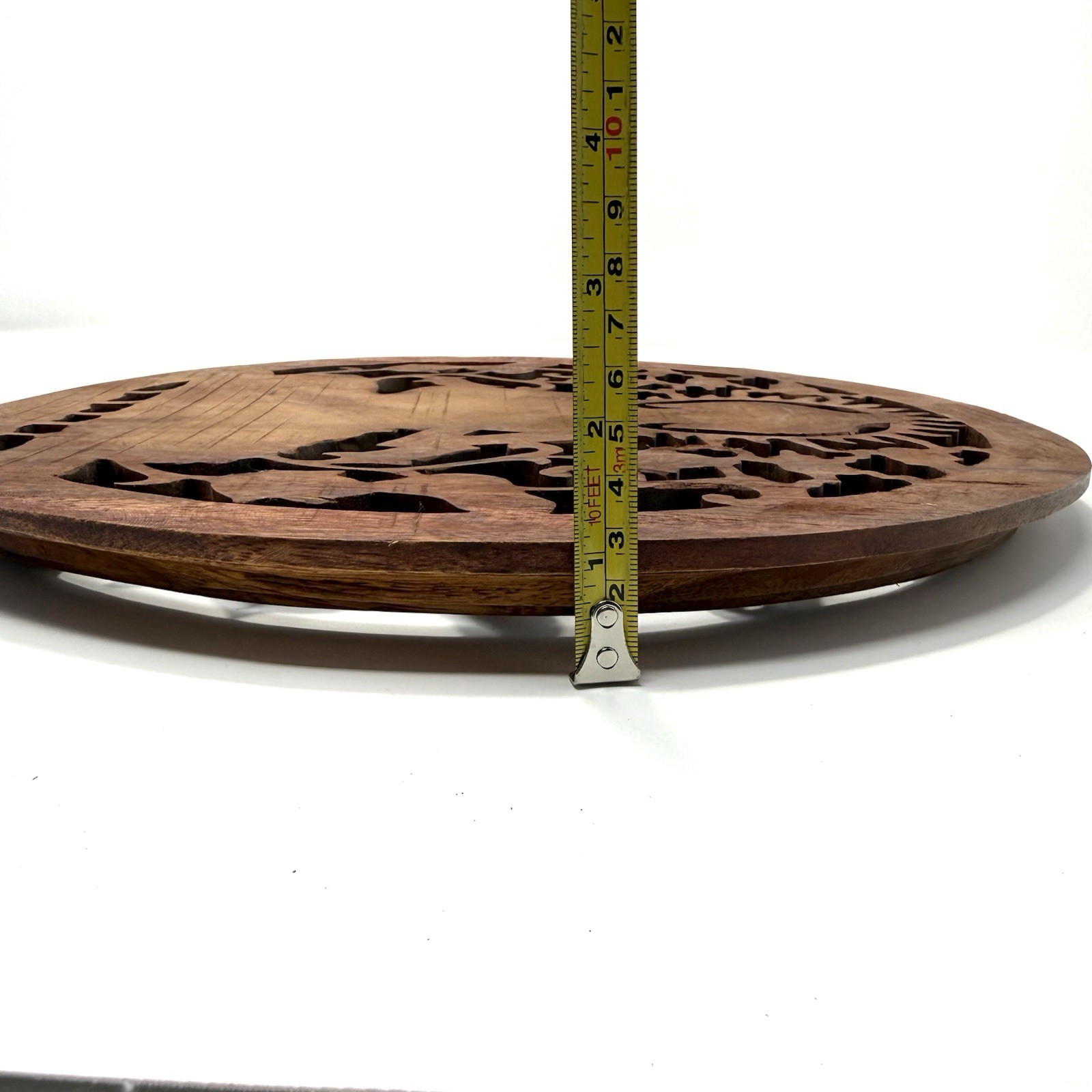 Wooden Hand Carved Wall Hanging Buddha Sculpture Statue Panel Relief Plaque 14.5