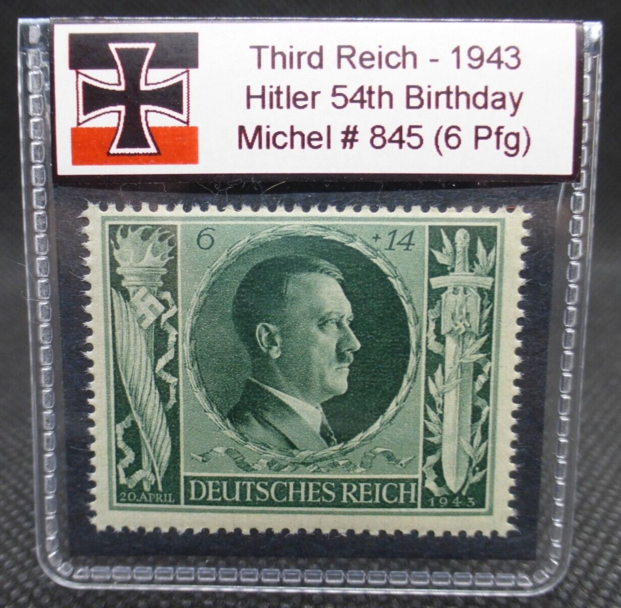 Adolf Hitler 1943 WW2 54th Birthday Stamp Third Reich Nazi Germany MNH Pfennig