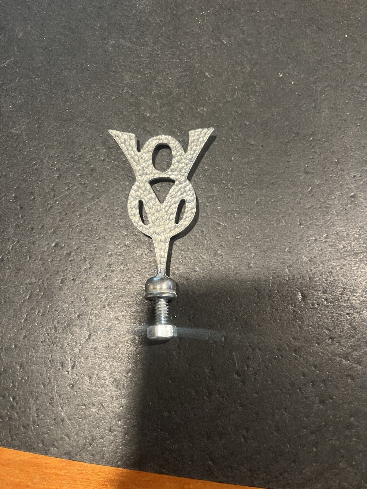 V/8 symbol car hood ornament Old Skool Rat Rod, Hot Rod